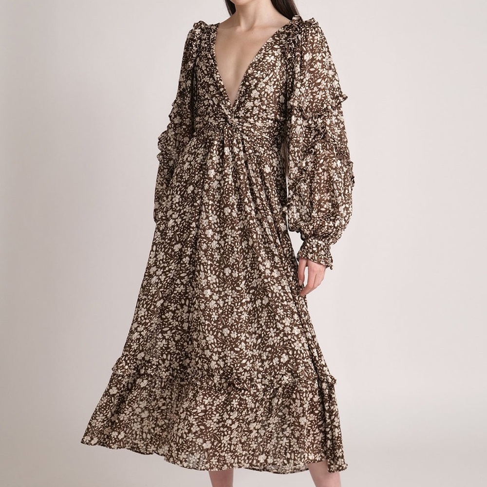 SABINA MUSÁYEV LEGEND DRESS BROWN - S